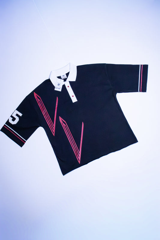 ORIGINALzzz BLACK CROPPED POLO - LIGHTWEIGHT