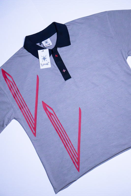 ORIGINALzzz GREY CROPPED POLO TEE - LIGHTWEIGHT