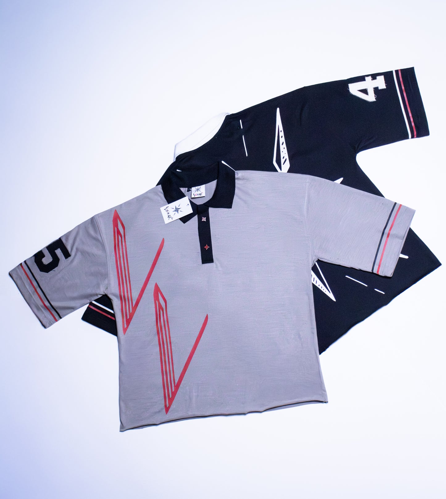 ORIGINALzzz GREY CROPPED POLO TEE - LIGHTWEIGHT